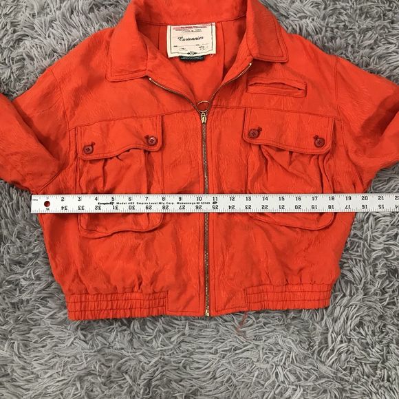 Anthropologie Cartonnier Jacquard Eisenhower Orange Bomber Jacket Size S $118 - Picture 7 of 9